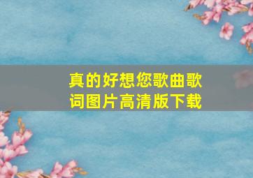 真的好想您歌曲歌词图片高清版下载