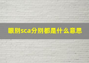 眼别sca分别都是什么意思