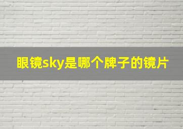 眼镜sky是哪个牌子的镜片