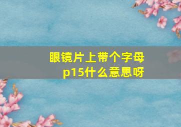 眼镜片上带个字母p15什么意思呀