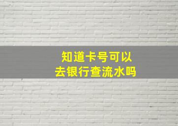 知道卡号可以去银行查流水吗