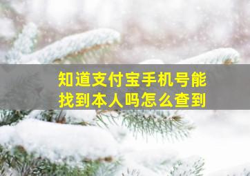 知道支付宝手机号能找到本人吗怎么查到