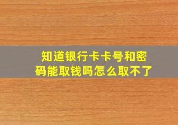 知道银行卡卡号和密码能取钱吗怎么取不了