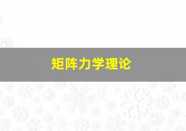 矩阵力学理论