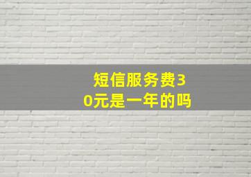 短信服务费30元是一年的吗