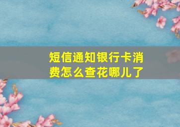 短信通知银行卡消费怎么查花哪儿了