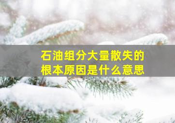 石油组分大量散失的根本原因是什么意思