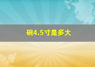 碗4.5寸是多大