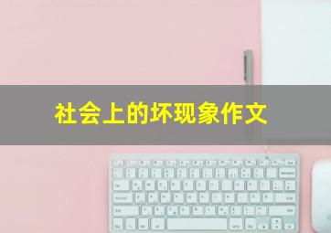 社会上的坏现象作文