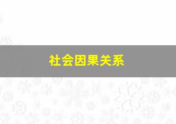 社会因果关系