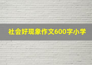 社会好现象作文600字小学