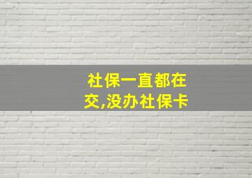 社保一直都在交,没办社保卡