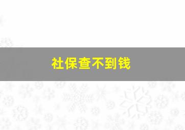 社保查不到钱