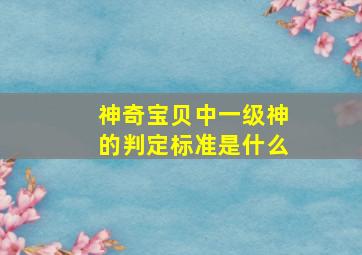 神奇宝贝中一级神的判定标准是什么