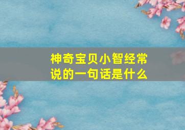 神奇宝贝小智经常说的一句话是什么