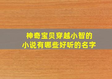 神奇宝贝穿越小智的小说有哪些好听的名字