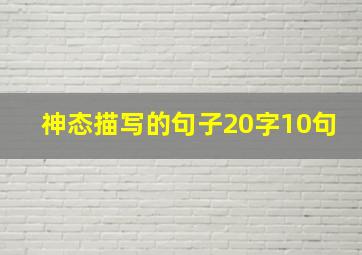 神态描写的句子20字10句