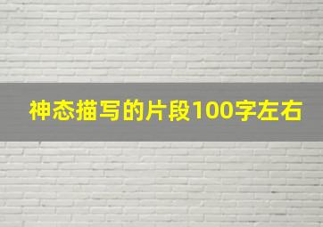 神态描写的片段100字左右