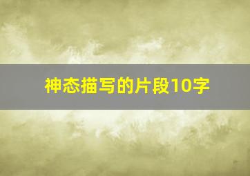 神态描写的片段10字