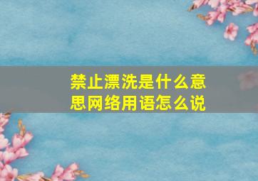 禁止漂洗是什么意思网络用语怎么说