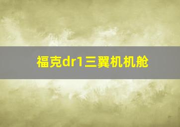 福克dr1三翼机机舱