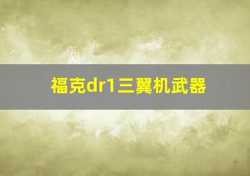 福克dr1三翼机武器