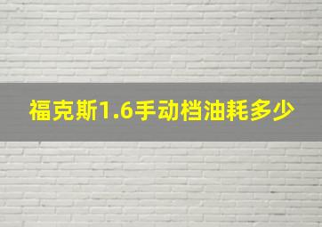 福克斯1.6手动档油耗多少