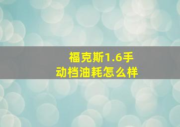 福克斯1.6手动档油耗怎么样