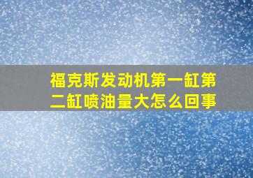 福克斯发动机第一缸第二缸喷油量大怎么回事