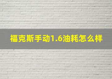 福克斯手动1.6油耗怎么样