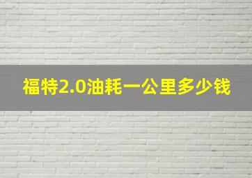 福特2.0油耗一公里多少钱