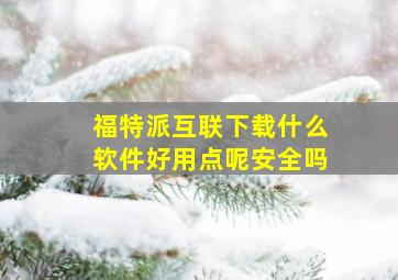 福特派互联下载什么软件好用点呢安全吗