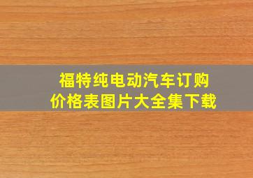 福特纯电动汽车订购价格表图片大全集下载