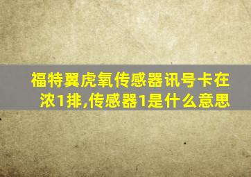 福特翼虎氧传感器讯号卡在浓1排,传感器1是什么意思