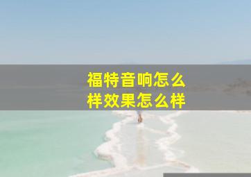 福特音响怎么样效果怎么样