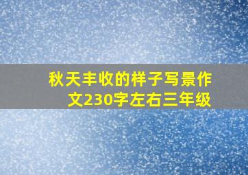 秋天丰收的样子写景作文230字左右三年级