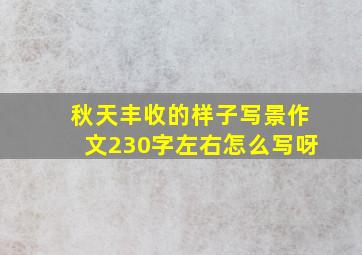 秋天丰收的样子写景作文230字左右怎么写呀