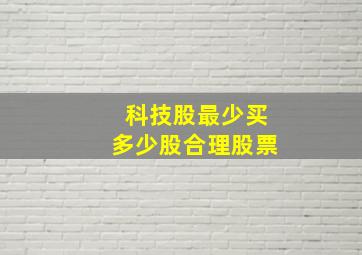 科技股最少买多少股合理股票