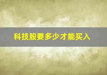 科技股要多少才能买入