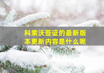 科索沃签证的最新版本更新内容是什么呢