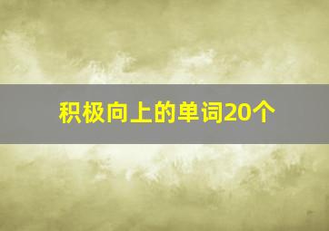 积极向上的单词20个