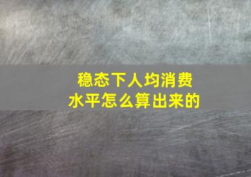 稳态下人均消费水平怎么算出来的