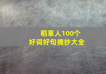 稻草人100个好词好句摘抄大全