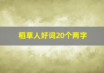 稻草人好词20个两字