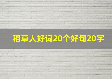 稻草人好词20个好句20字