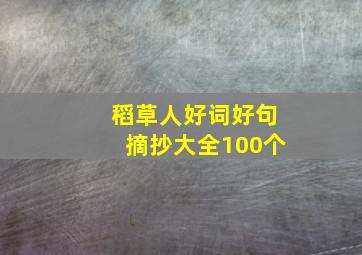 稻草人好词好句摘抄大全100个