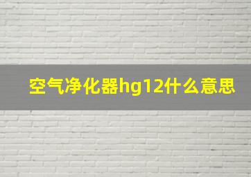 空气净化器hg12什么意思