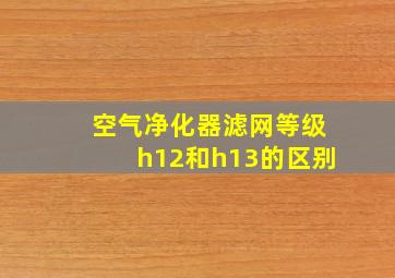 空气净化器滤网等级h12和h13的区别