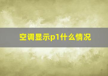 空调显示p1什么情况