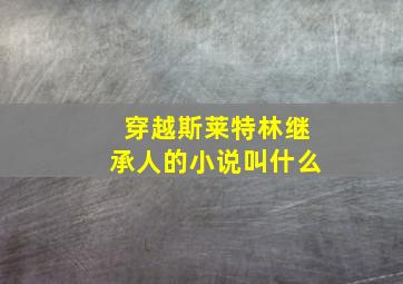 穿越斯莱特林继承人的小说叫什么